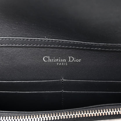Christian Dior Metallic Patent Micro-Cannage Diorama Wallet on Chain Pouch Silver 6 of 10