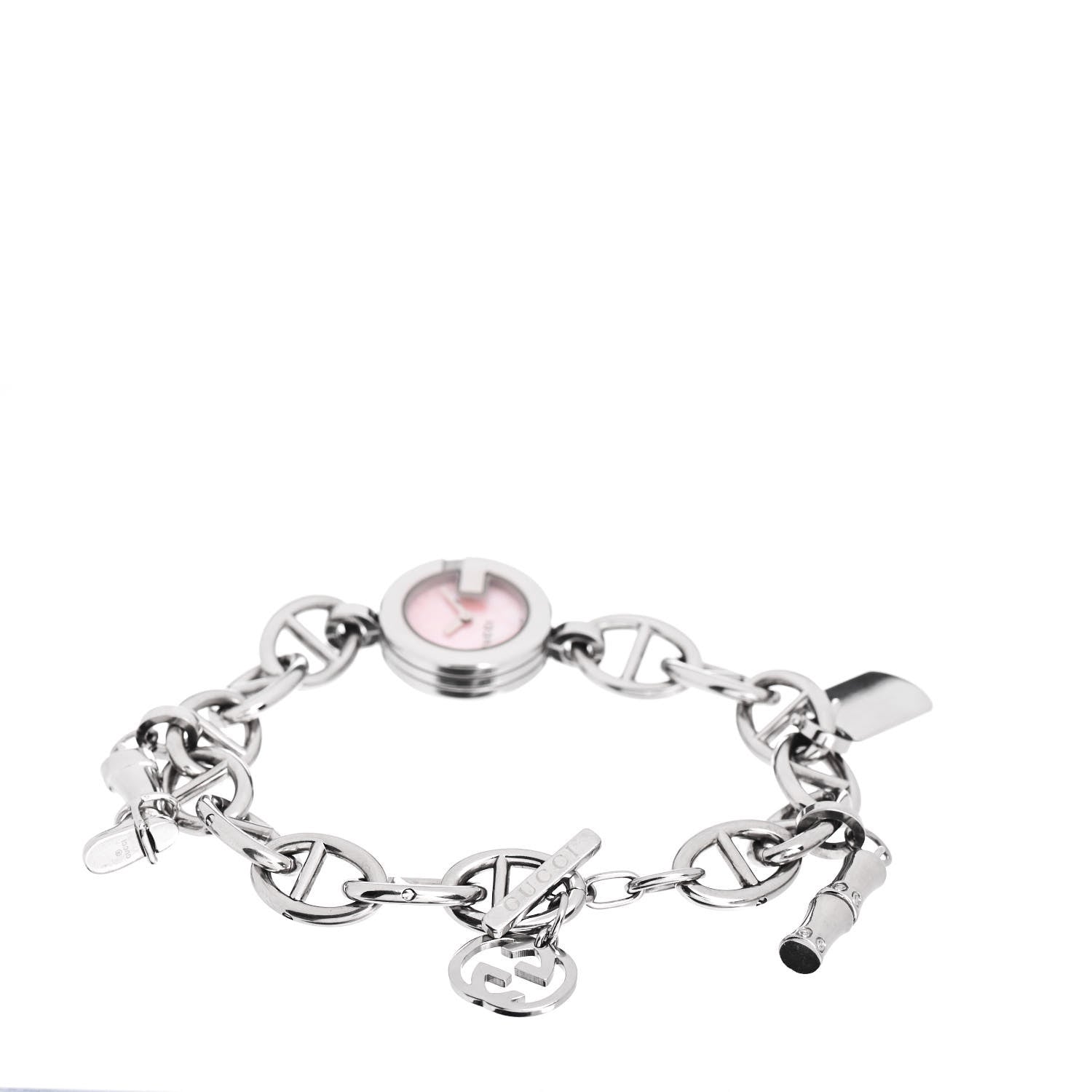 Gucci Stainless Steel 22mm G Charms Quartz Watch Pink 3 of 4