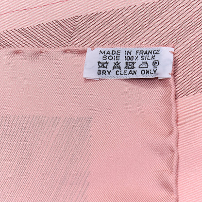 Hermes Silk Our Line Etude Pour Une Parure De Gala Scarf 90 Rose Ballerine Taupe Framboise 2 of 4