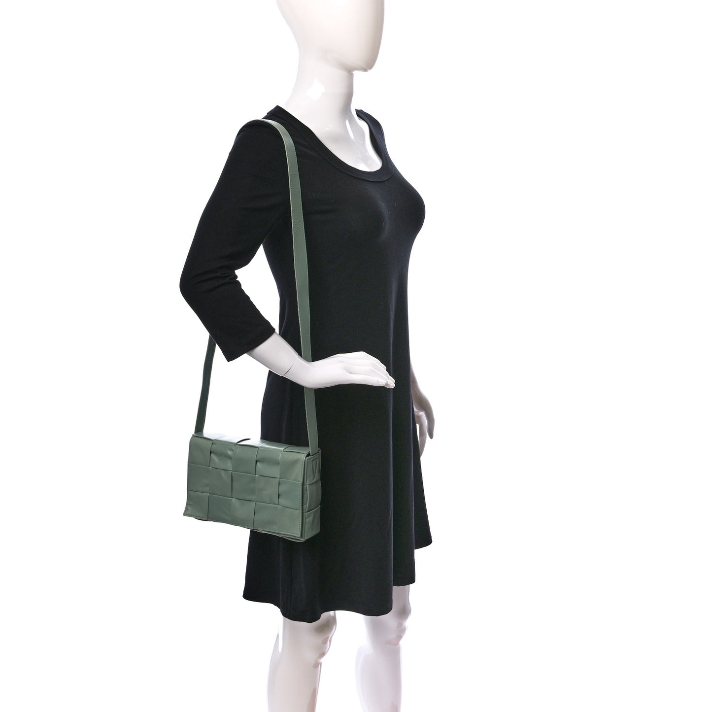 Paper Calfskin Maxi Intreccio Cassette Crossbody Bag Sage