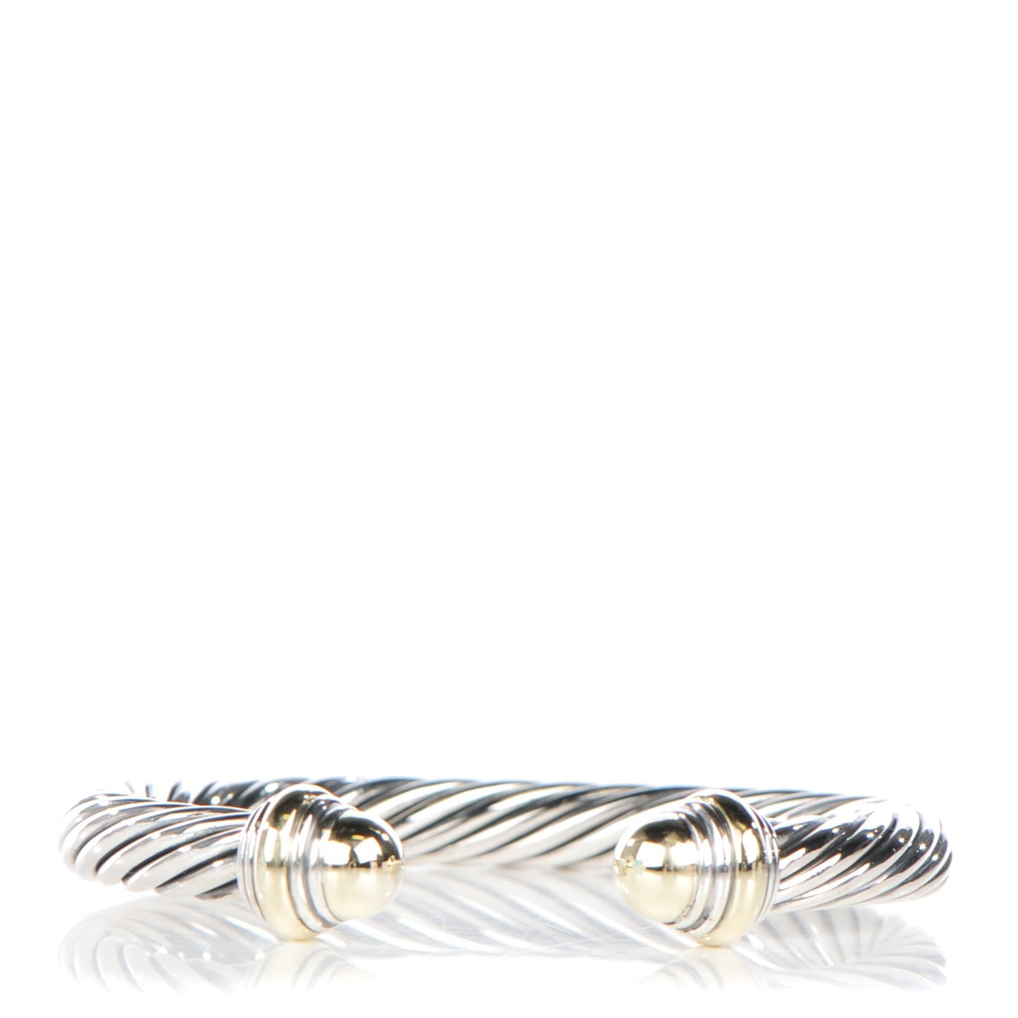 Sterling Silver 14K Yellow Gold 7mm Cable Classics Bracelet