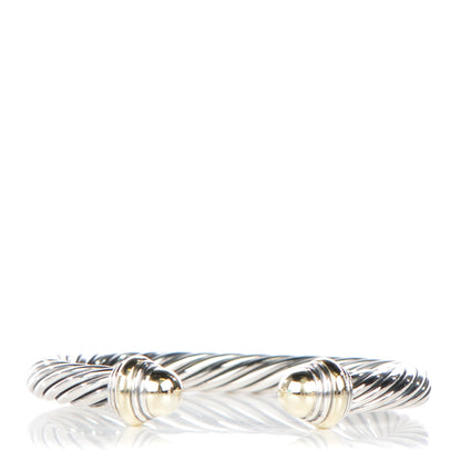 David Yurman Sterling Silver 14K Yellow Gold 7mm Cable Classics Bracelet 1 of 5