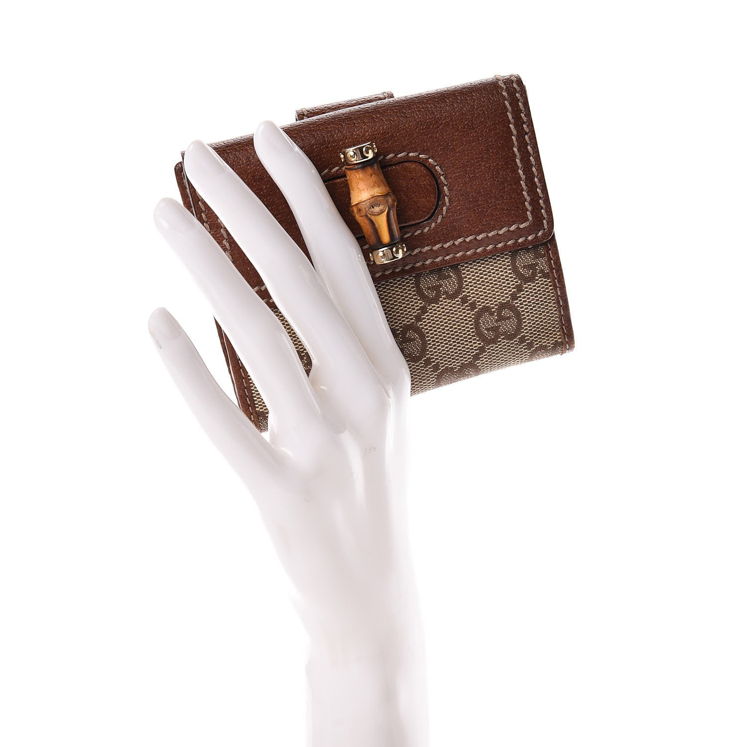 Gucci Monogram Bamboo French Wallet Brown 2 of 9