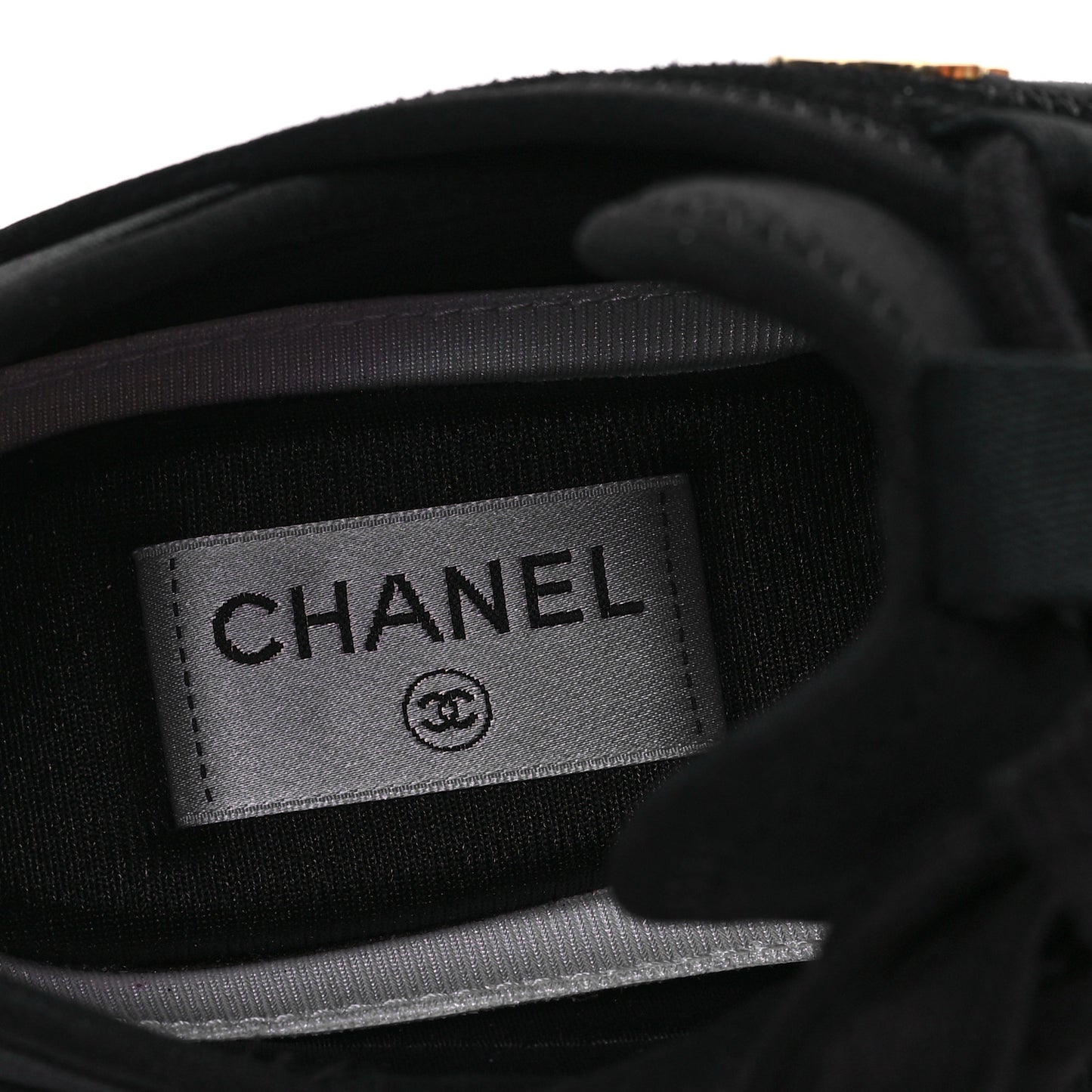 Velvet Calfskin Mixed Fibers CC Sneakers 39 Black