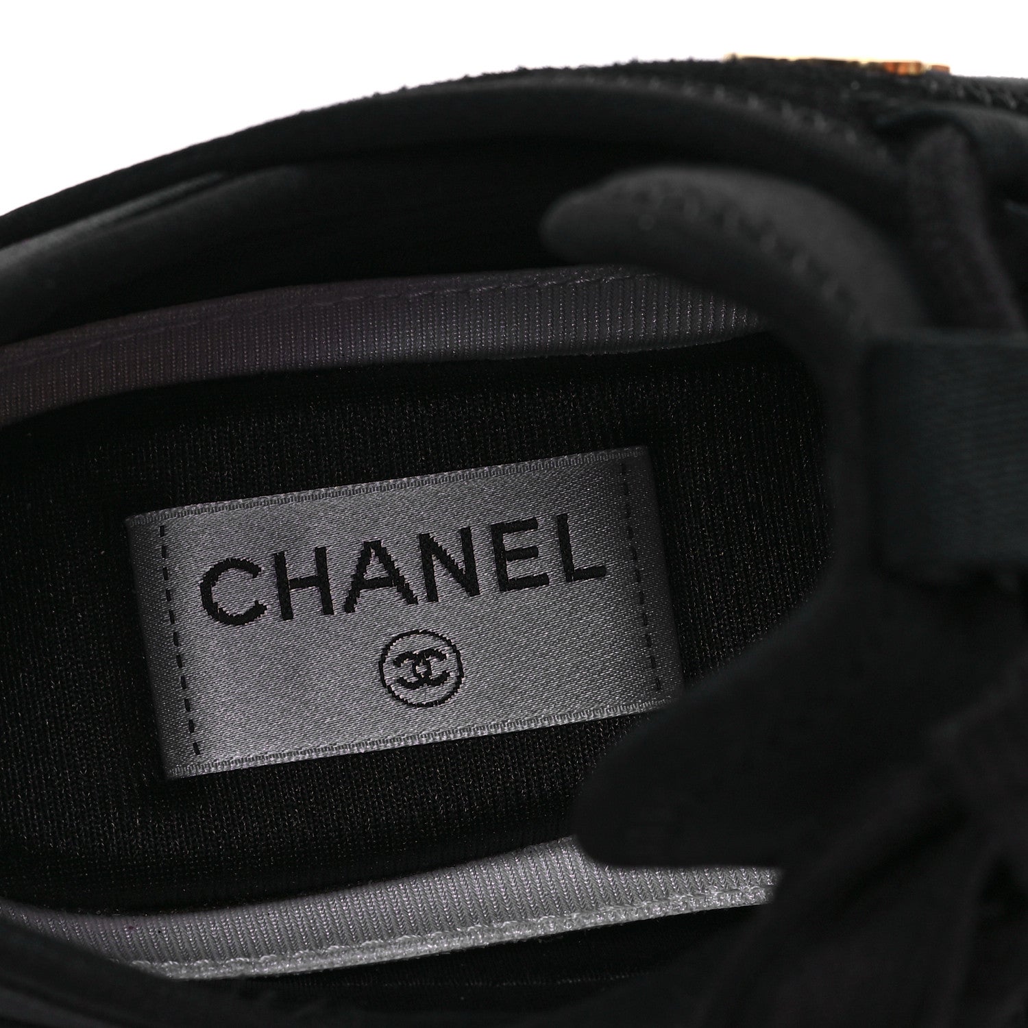 Chanel Velvet Calfskin Mixed Fibers CC Sneakers 39 Black 8 of 10