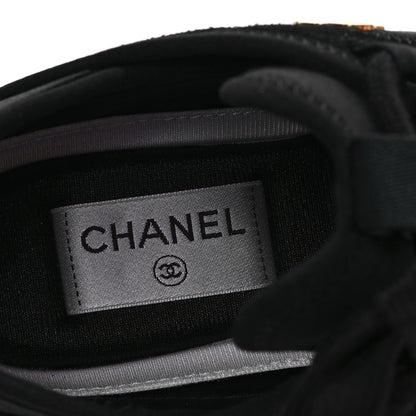 Chanel Velvet Calfskin Mixed Fibers CC Sneakers 39 Black 8 of 10