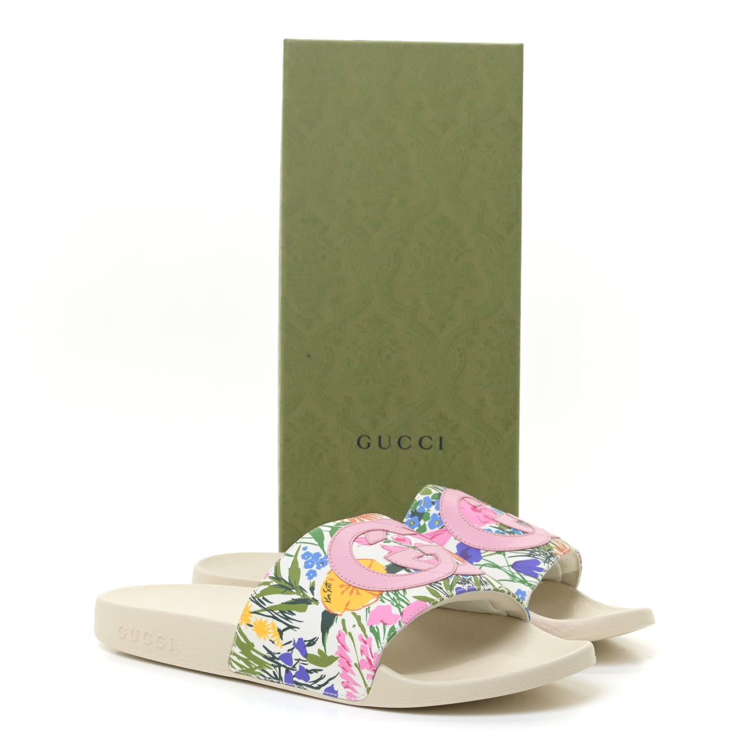 Christian Louboutin GUCCI X KEN SCOTT Rubber Womens Interlocking G Slide Sandals 40 Ivory 9 of 9