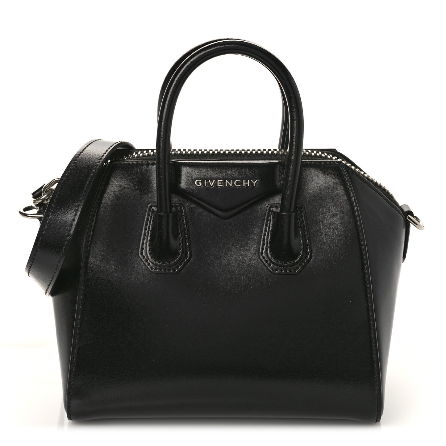 Shiny Lord Calfskin Mini Antigona Black