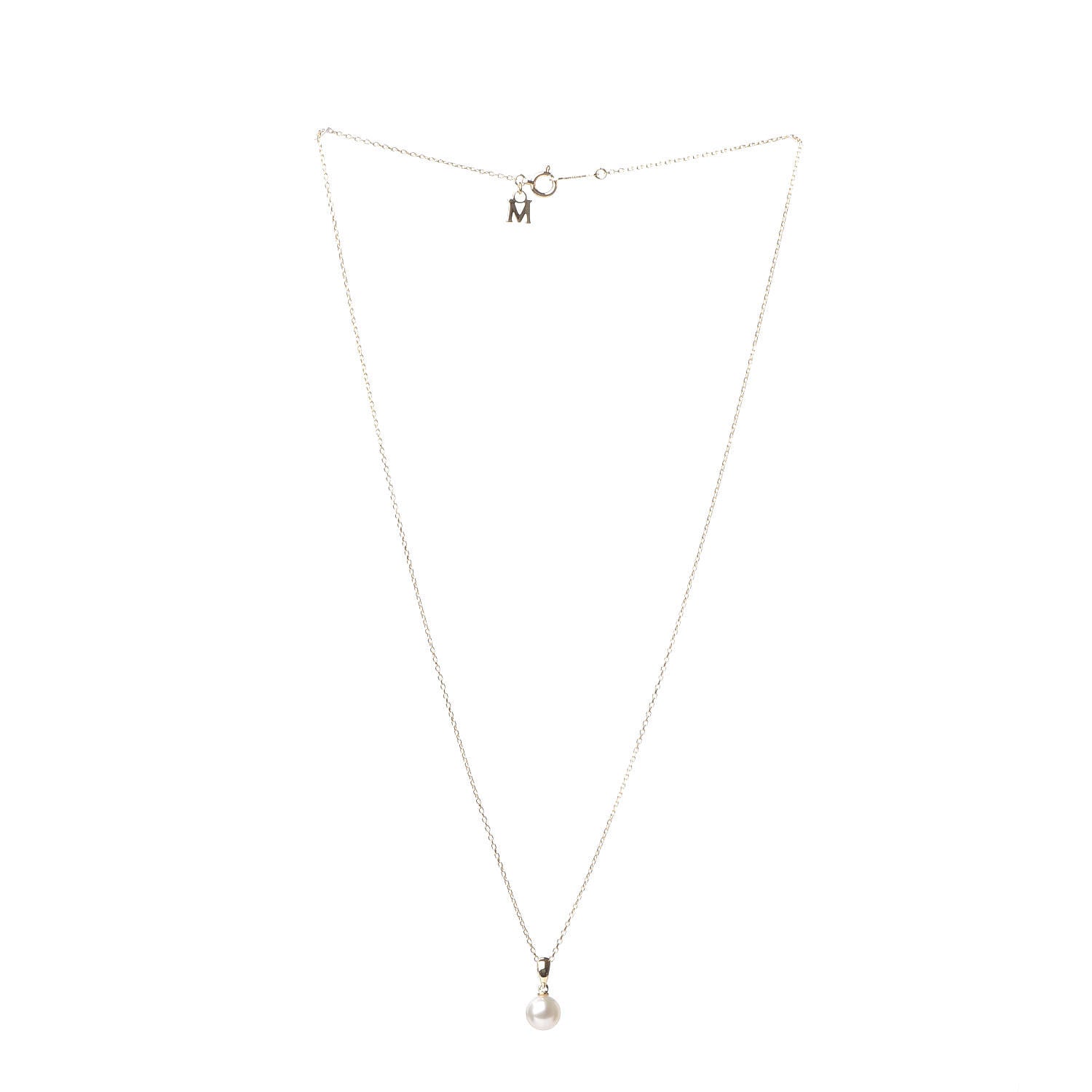 Mikimoto 18K Yellow Gold Akoya Pearl 6.5-7mm Drop Pendant Necklace 3 of 8
