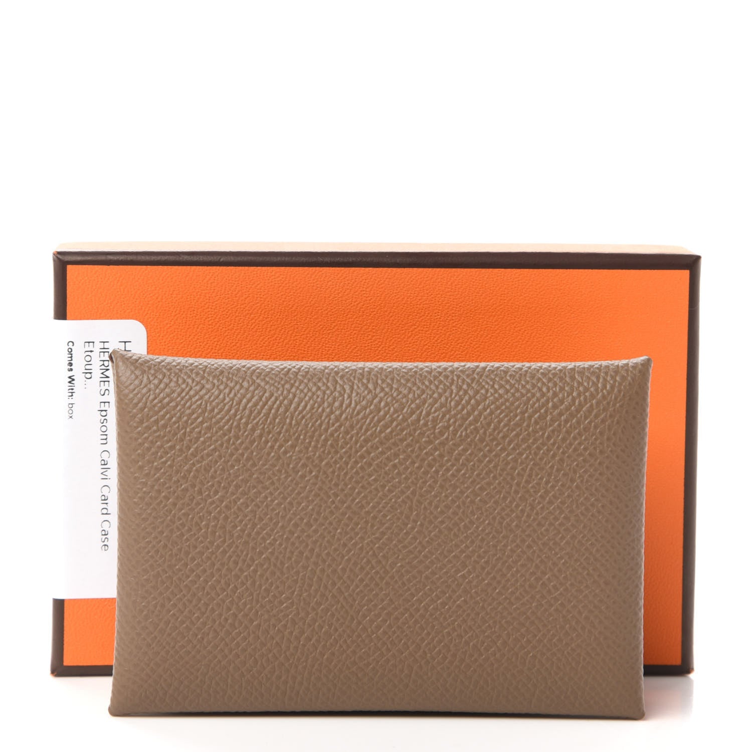 Hermes Epsom Calvi Card Case Etoupe 10 of 10