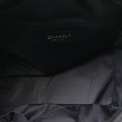 Chanel Coated Canvas Quilted Paris Biarritz Bowler Black 5 of 10
