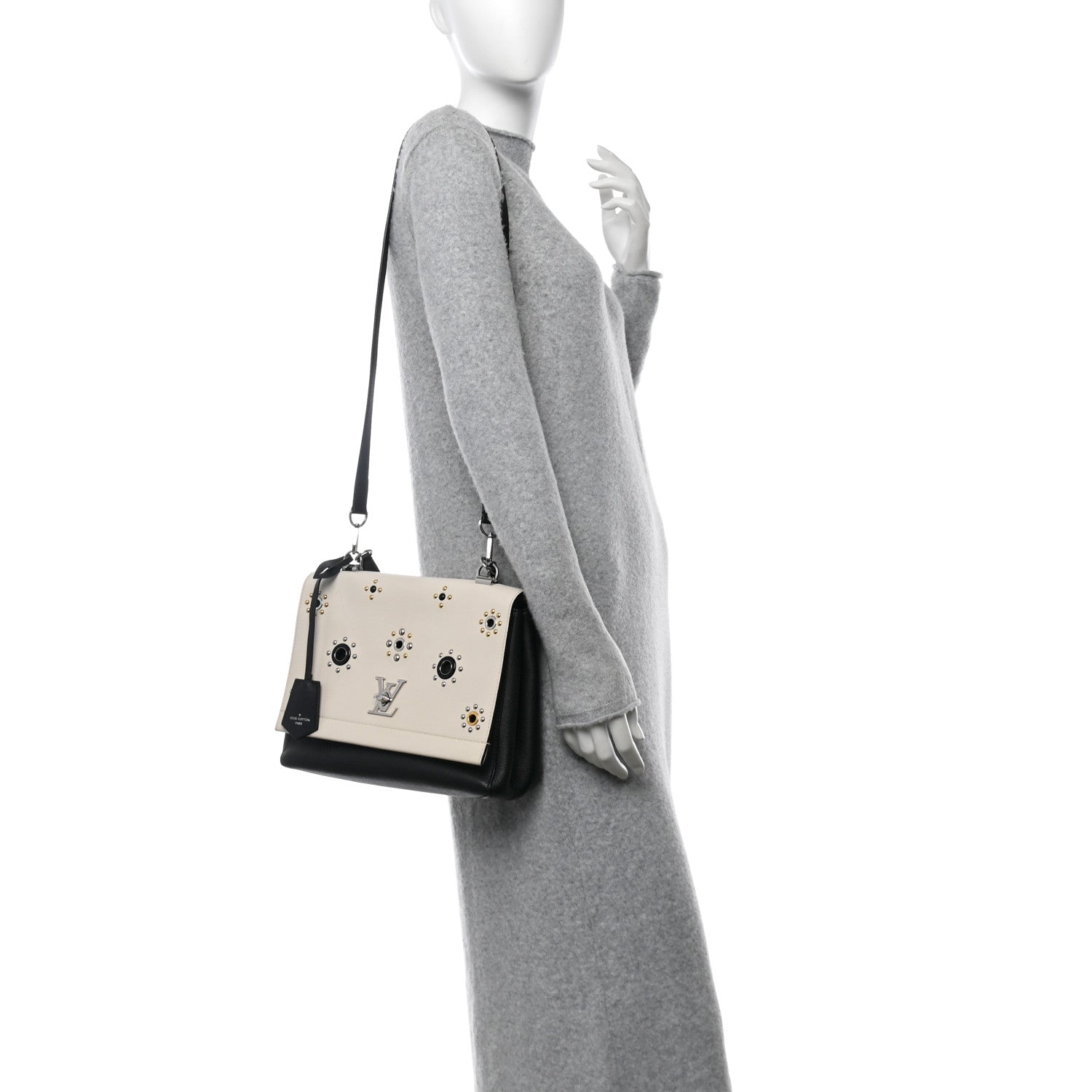 Louis Vuitton Calfskin Mechanical Flowers Lockme II Black White 2 of 11