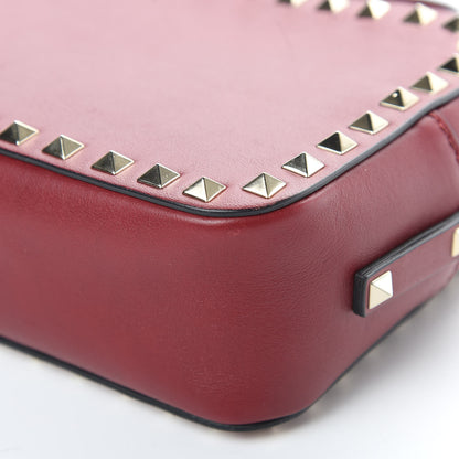 Valentino Garavani Calfskin Rockstud Camera Crossbody Bag Rubino 10 of 10