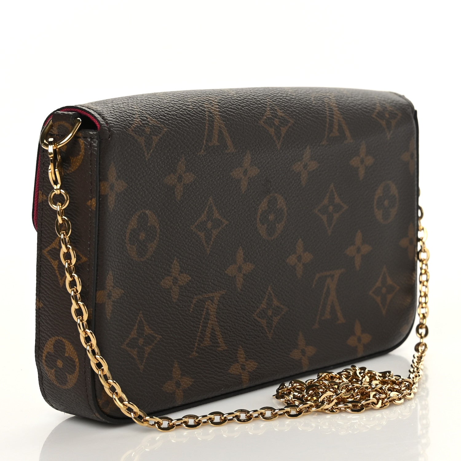 Louis Vuitton Monogram Pochette Felicie Chain Wallet Fuchsia 3 of 8