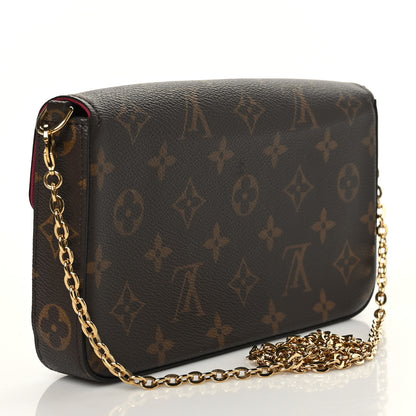 Louis Vuitton Monogram Pochette Felicie Chain Wallet Fuchsia 3 of 8