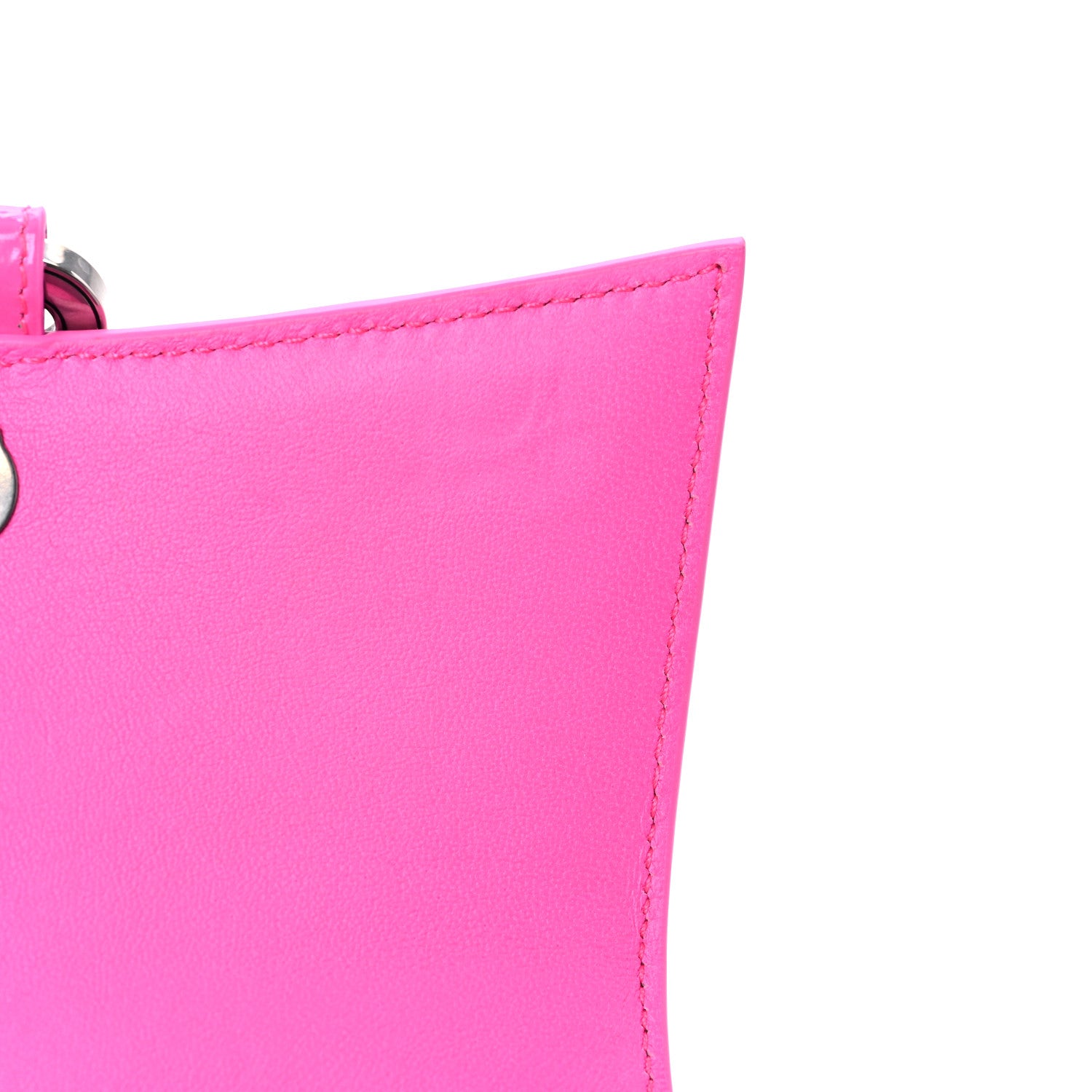 Balenciaga Shiny Calfskin Crocodile Embossed Hourglass Top Handle Bag XS Neon Pink 10 of 12
