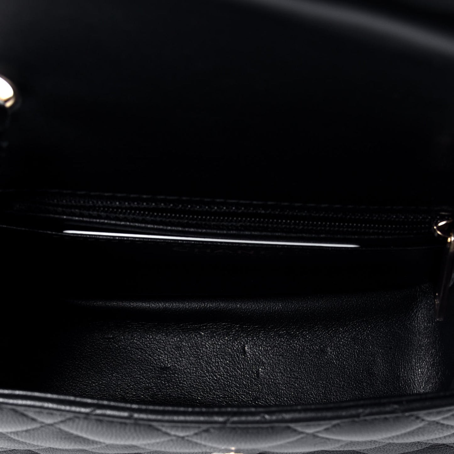 Lambskin Quilted Mini Square Flap Black