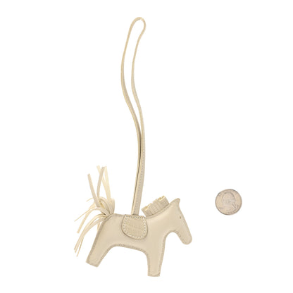 Hermes Milo Lambskin Matte Alligator Touch Grigri Rodeo Horse Bag Charm PM Craie 2 of 4