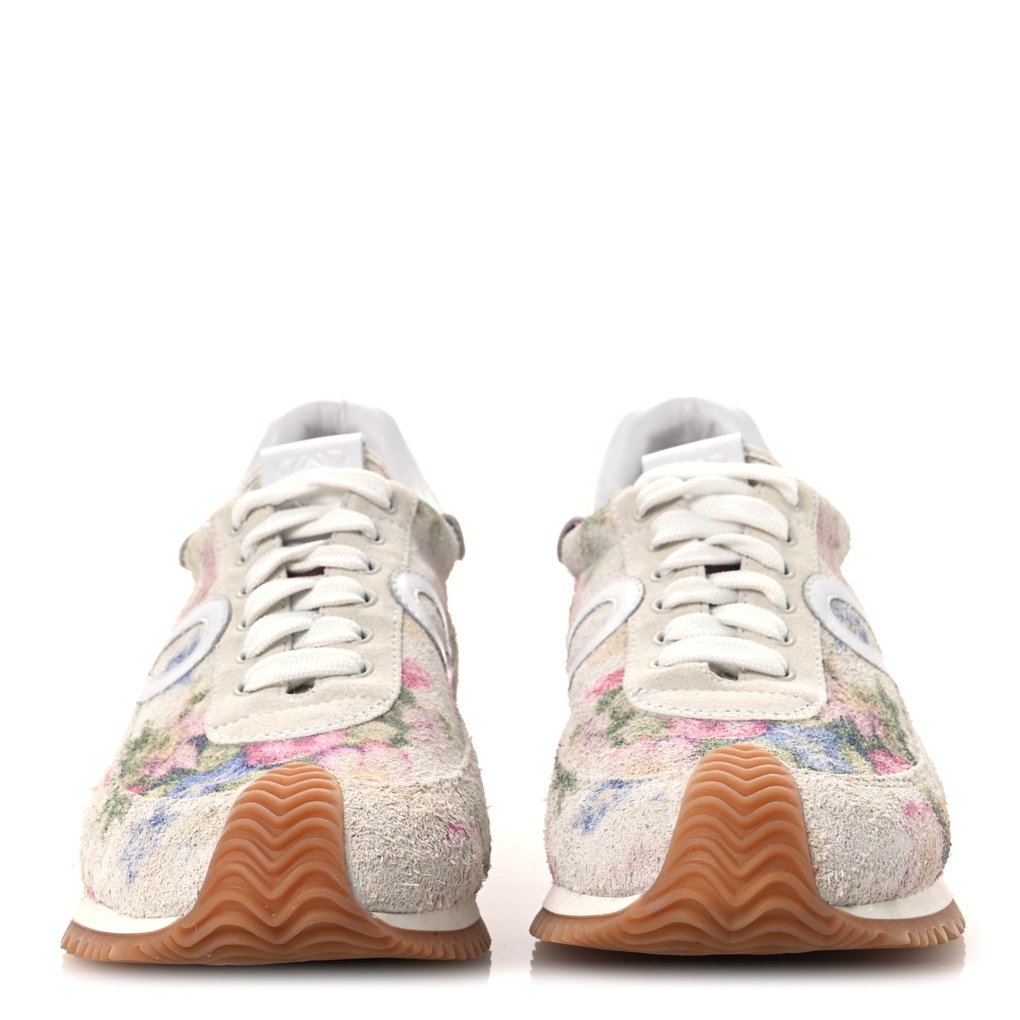 Suede Flow Runner Floral Sneakers 39 White Pink Multicolor