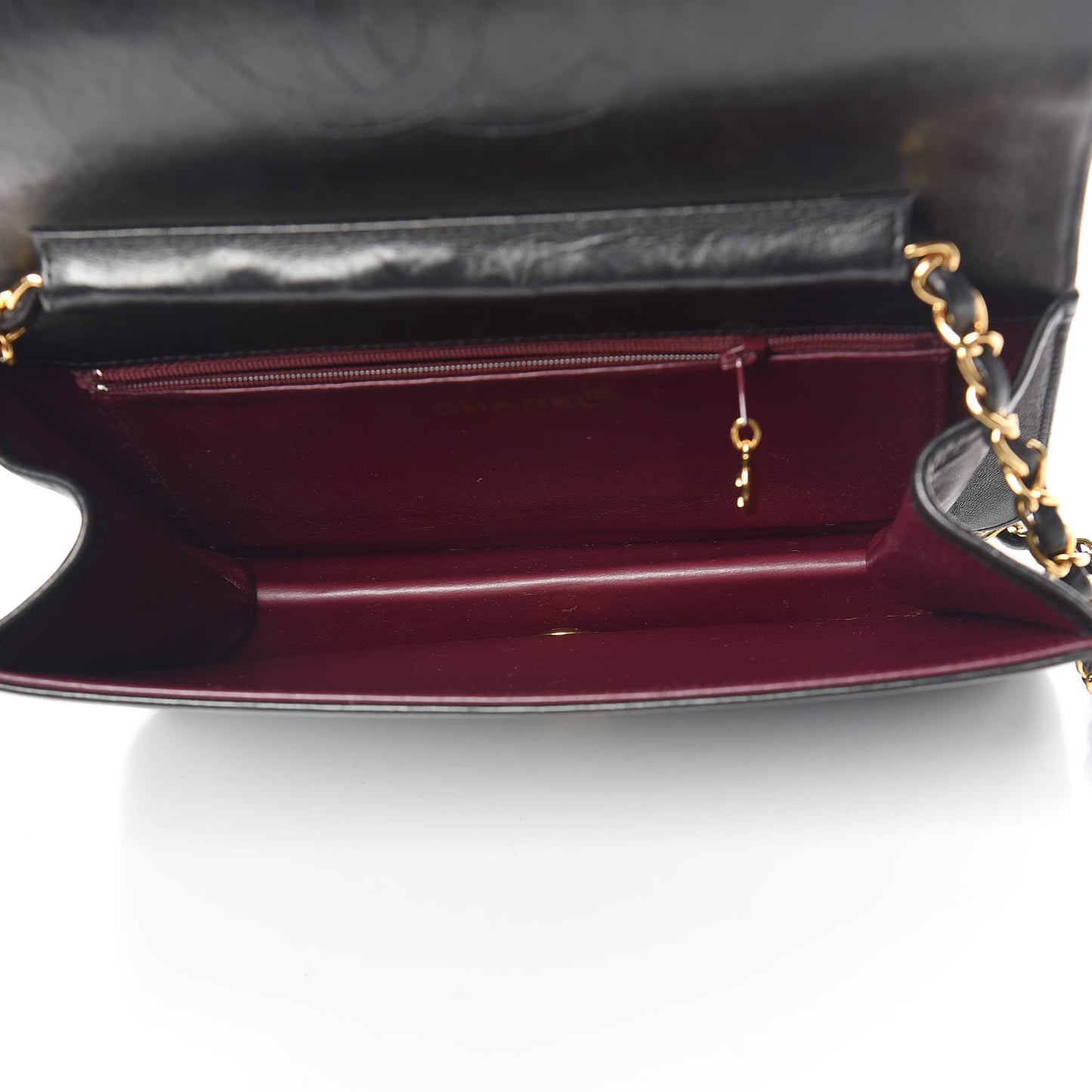 Lambskin Quilted Small Single Flap Black