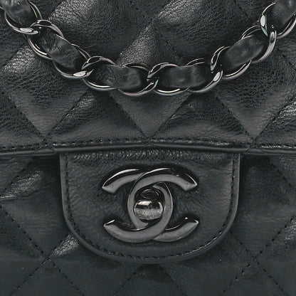 Chanel Crumpled Calfskin Quilted Mini Rectangular Flap So Black 9 of 12