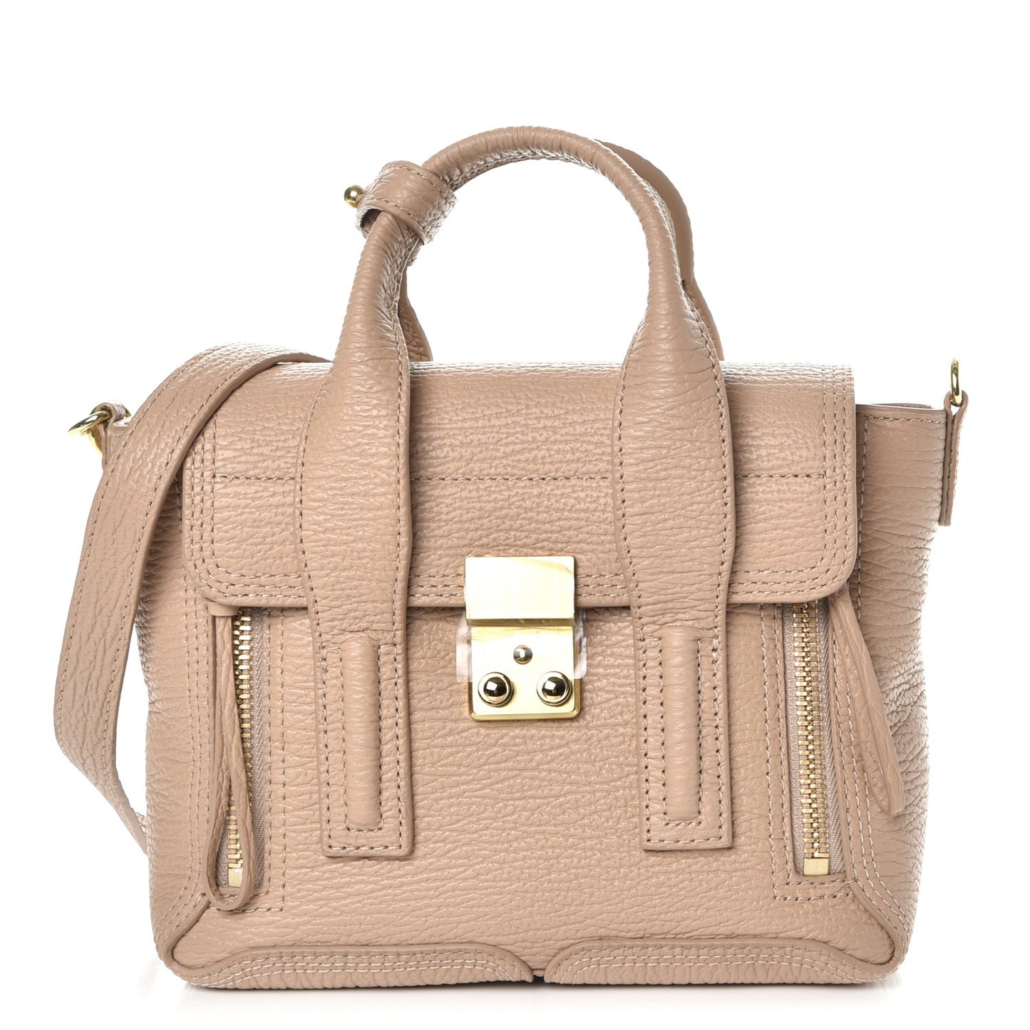 3.1 Textured Calfskin Mini Pashli Satchel Cashew