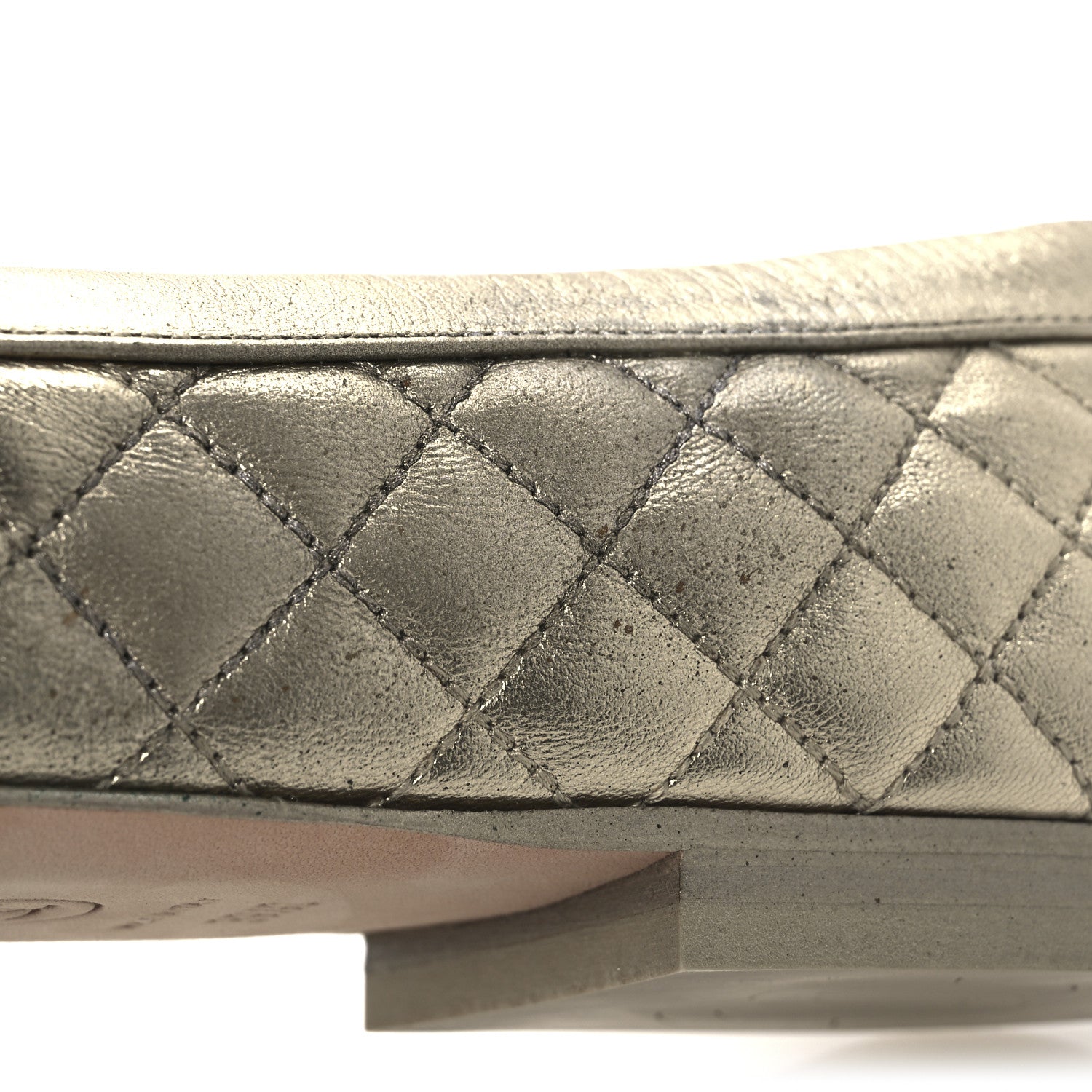 Chanel Metallic Lambskin Quilted Womens Chain CC Loafers 39.5 Gold 11 of 11