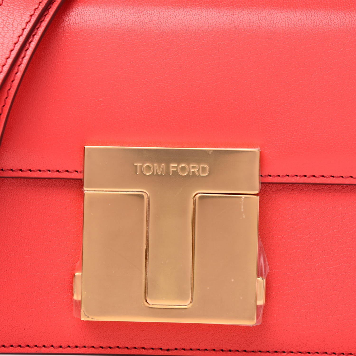 Tom Ford Shiny Goatskin T Clasp Shoulder Bag Red 9 of 9