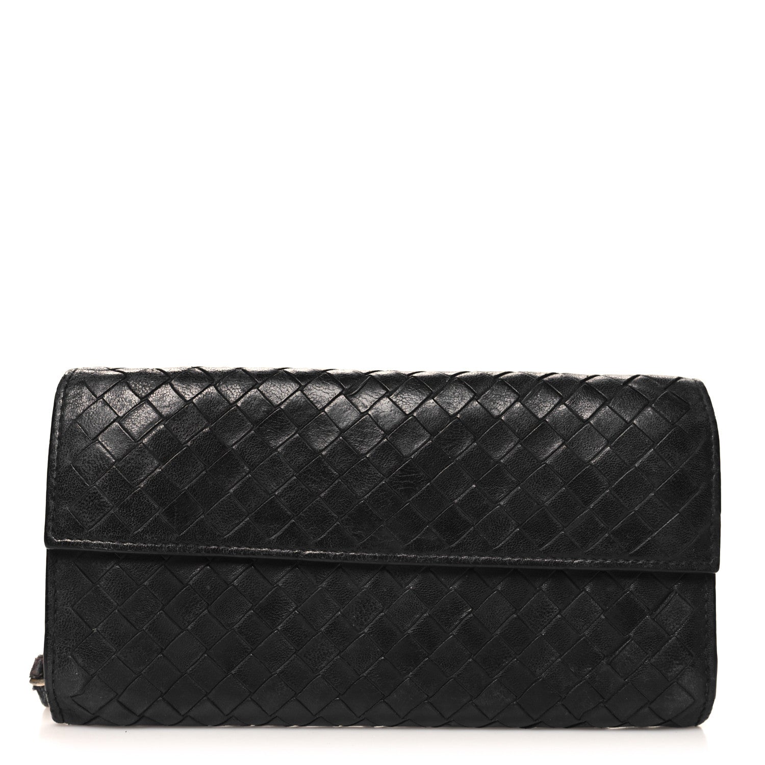 Bottega Veneta Nappa Intrecciato Continental Flap Wallet Black 1 of 10