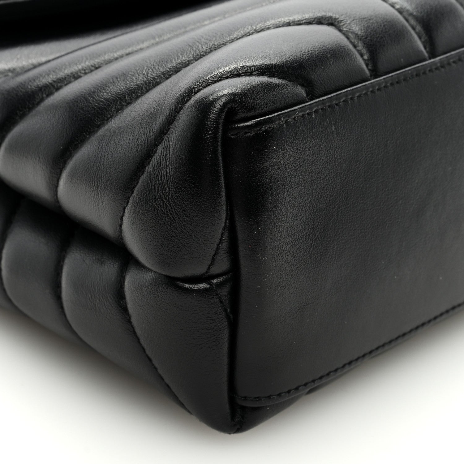 Saint Laurent Calfskin Y Quilted Monogram Monochrome Small Loulou Chain Satchel Black 7 of 8