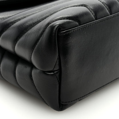 Saint Laurent Calfskin Y Quilted Monogram Monochrome Small Loulou Chain Satchel Black 7 of 8