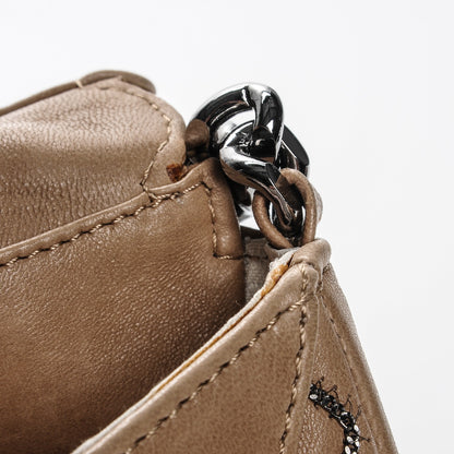 Chanel Lambskin Chain Stitch Clutch Dark Beige 9 of 9