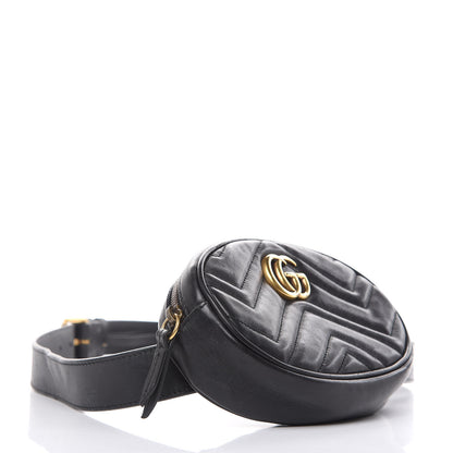 Gucci Calfskin Matelasse GG Marmont Belt Bag 105 42 Black 4 of 15