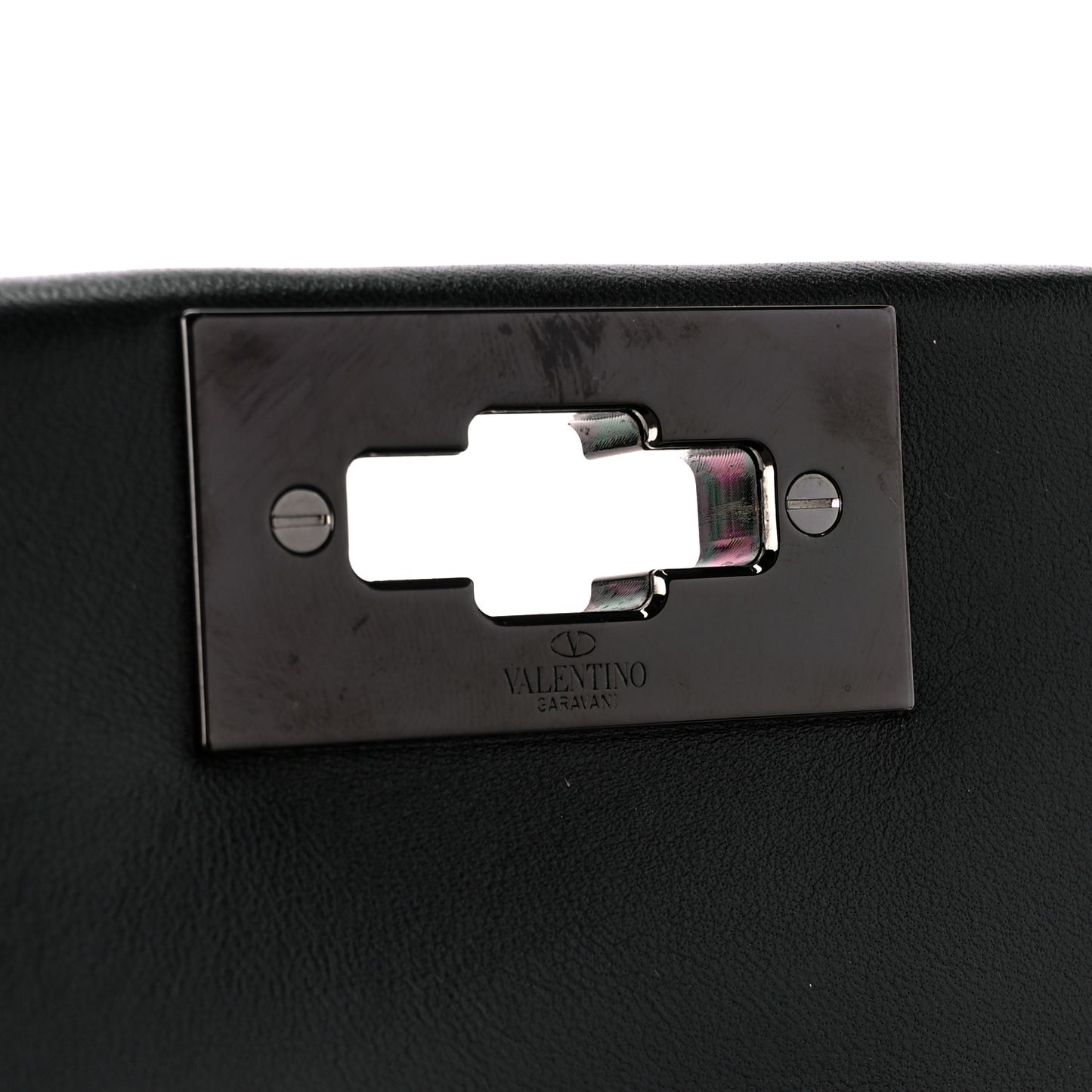 Nappa Monochrome Medium Roman Stud Shoulder Bag Black