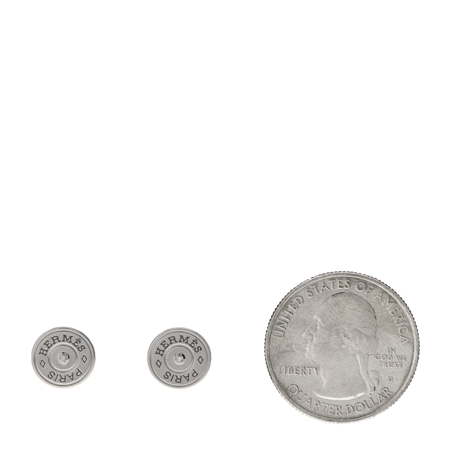 Hermes 18K White Gold Diamond Small Gambade Earrings 2 of 5