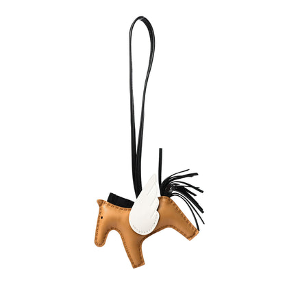 Hermes Milo Lambskin Grigri Rodeo Pegase Horse Bag Charm PM Sesame Black Nata 1 of 4