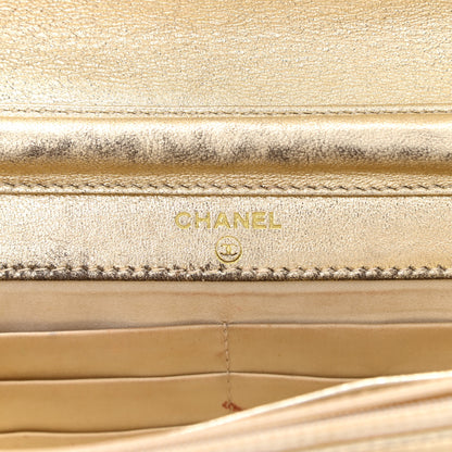 Chanel Nylon Travel Wallet On Chain WOC Metallic Gold 6 of 13