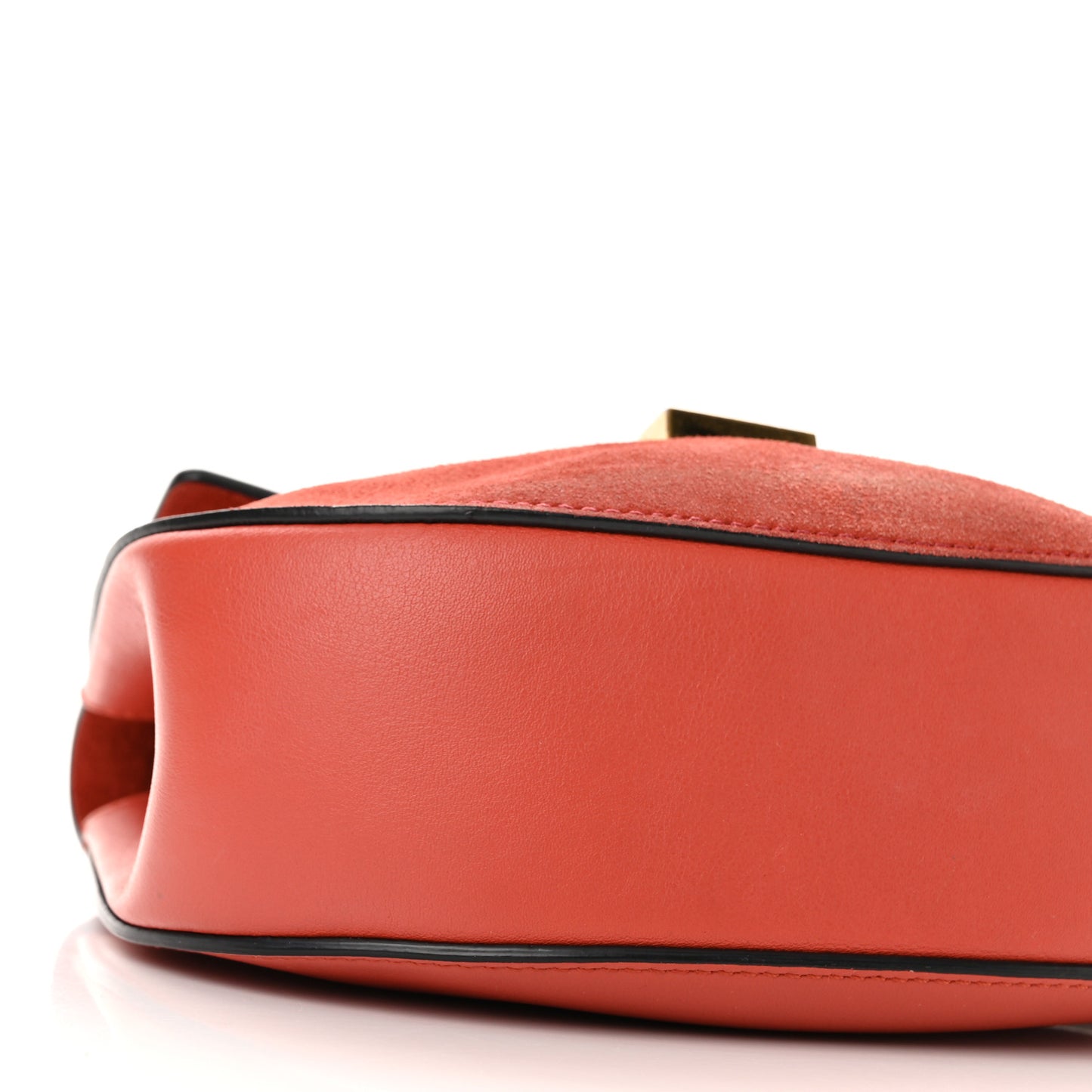 Suede Smooth Calfskin Drew Shoulder Bag Poppy