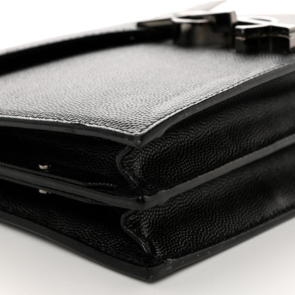 Saint Laurent Grain De Poudre Monogram Cassandra Clasp Bag Black 10 of 11