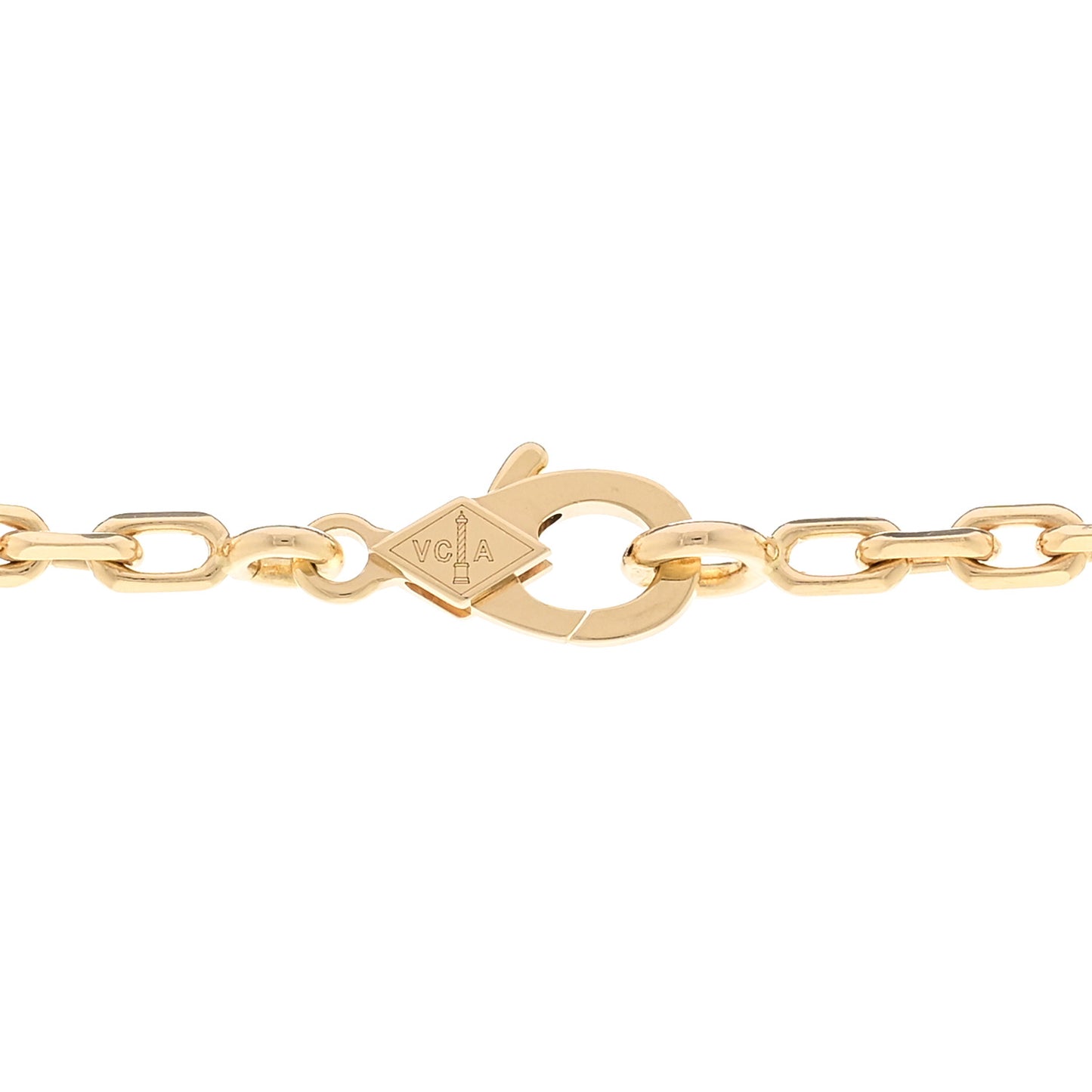 18K Yellow Gold Mother of Pearl 10 Motifs Vintage Alhambra Necklace