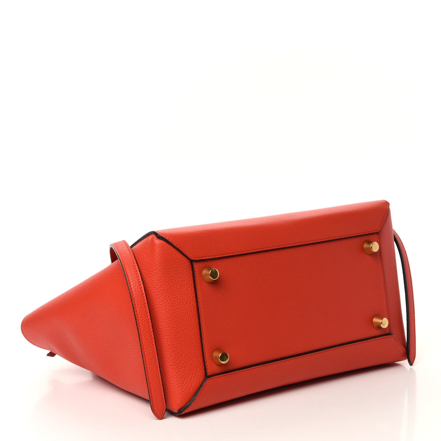 Grained Calfskin Mini Belt Bag Coral Orange