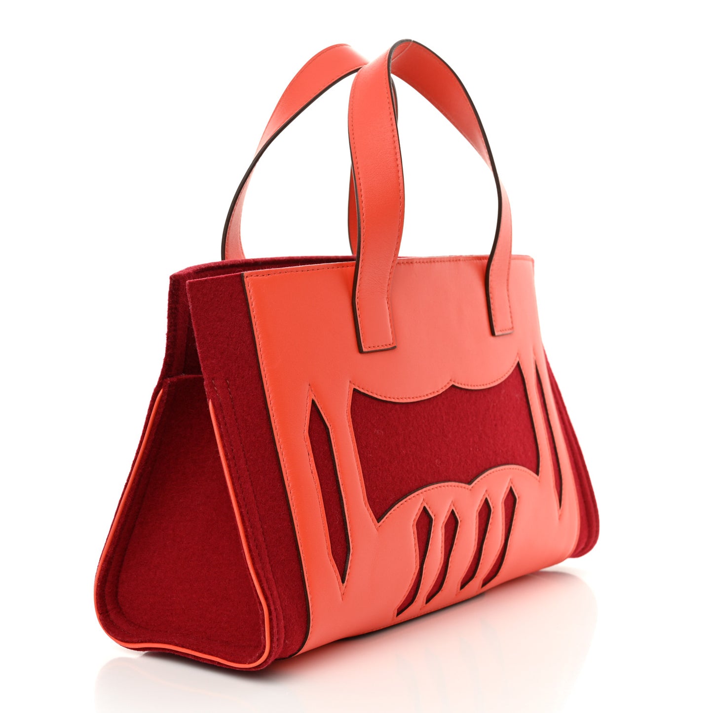 Swift Felt Petit H Decoupe Basse PM Skeleton Tote Terre Battue Rouge H