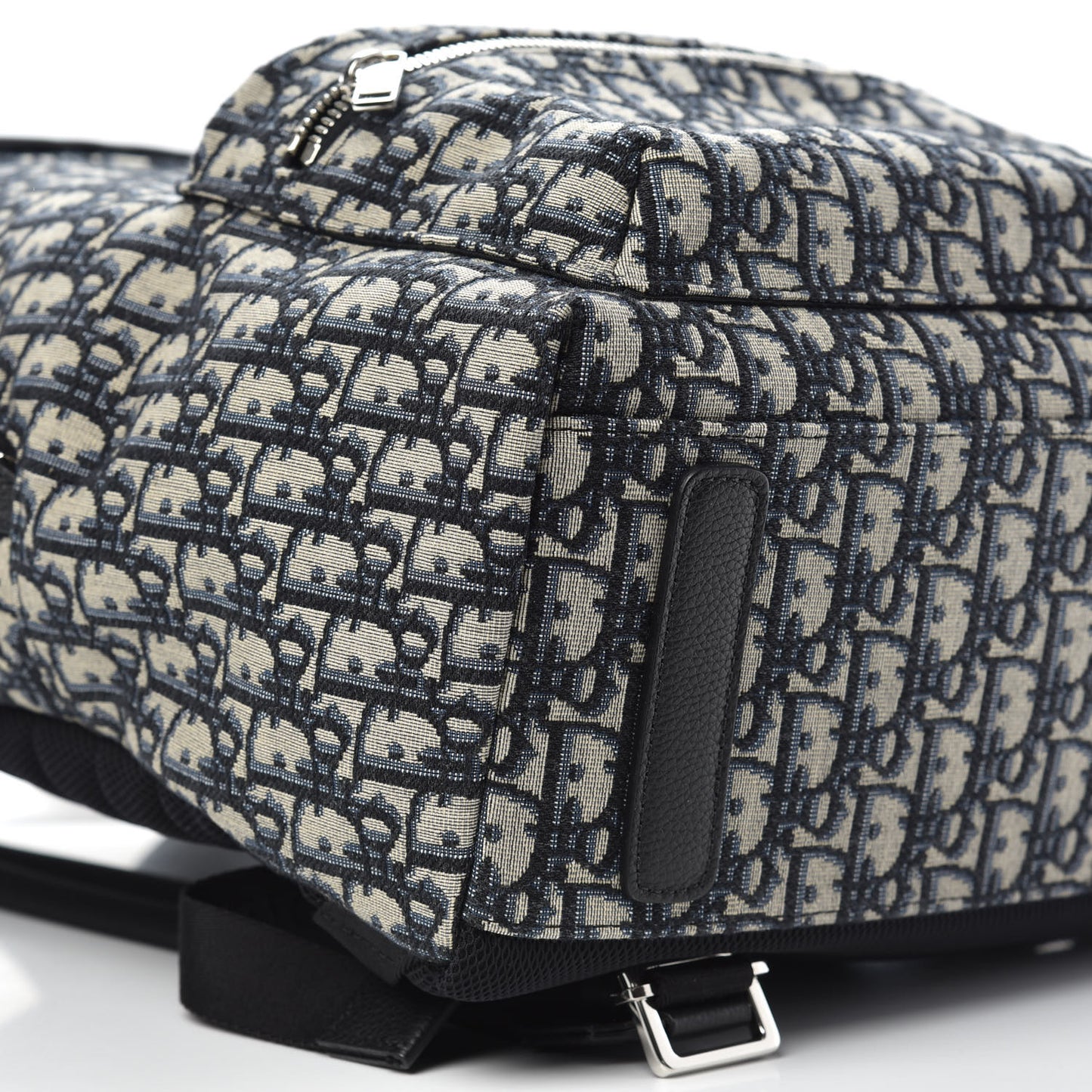 Oblique Calfskin Rider Backpack Beige Black
