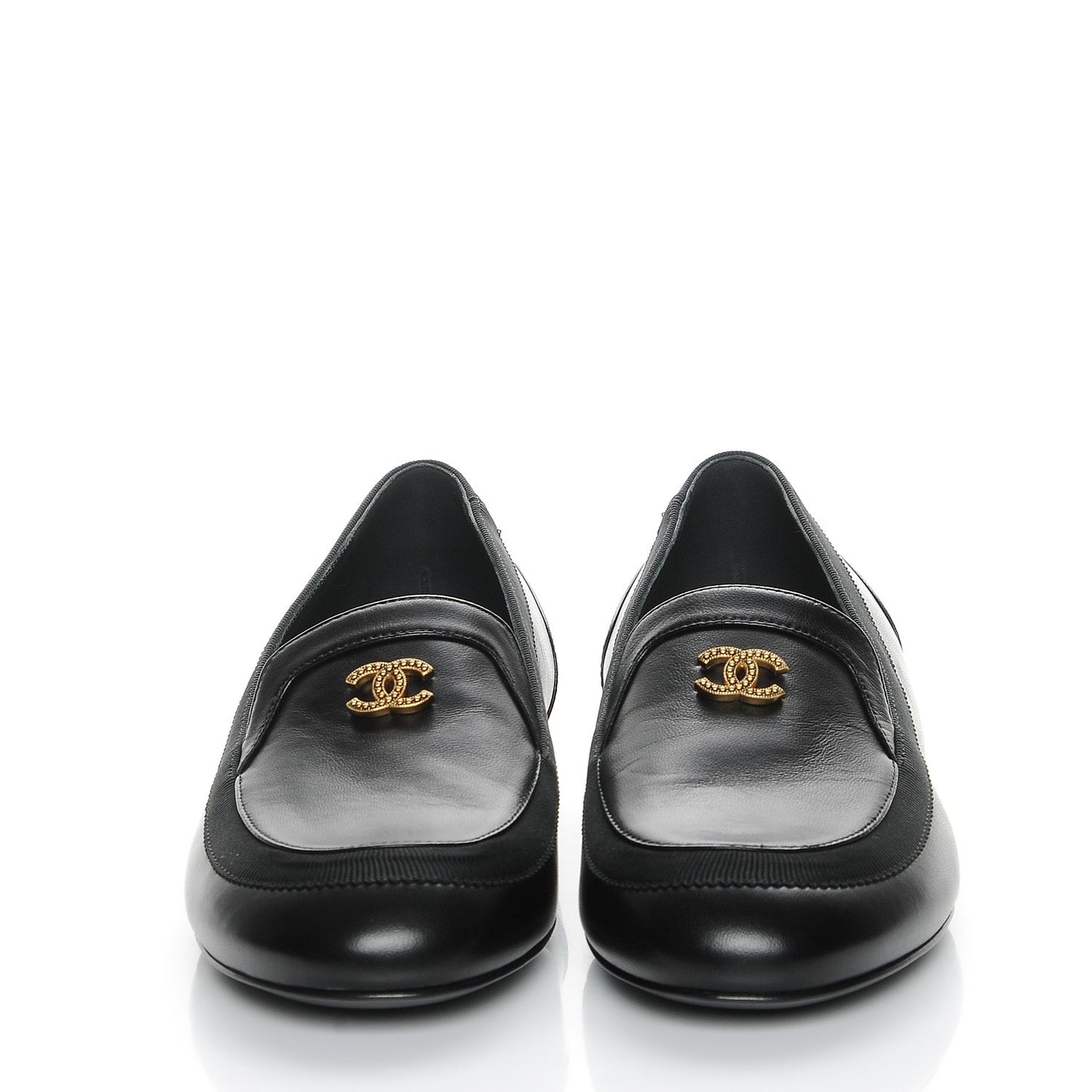 Lambskin CC Mocassin Loafers 37 Black