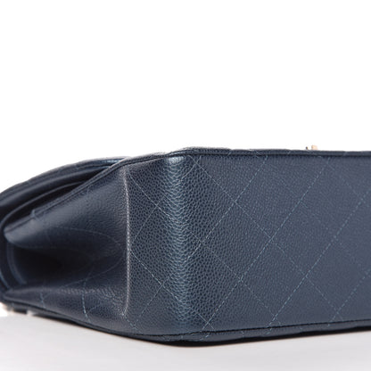 Chanel Iridescent Caviar Quilted Jumbo Double Flap Dark Blue 6 of 11