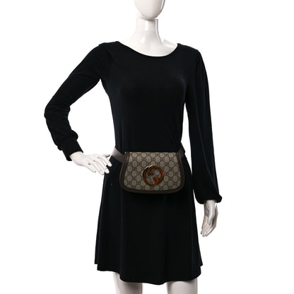 Gucci GG Supreme Monogram Textured Dollar Calfskin Blondie Belt Bag 85 34 Beige Ebony New Acero 2 of 11