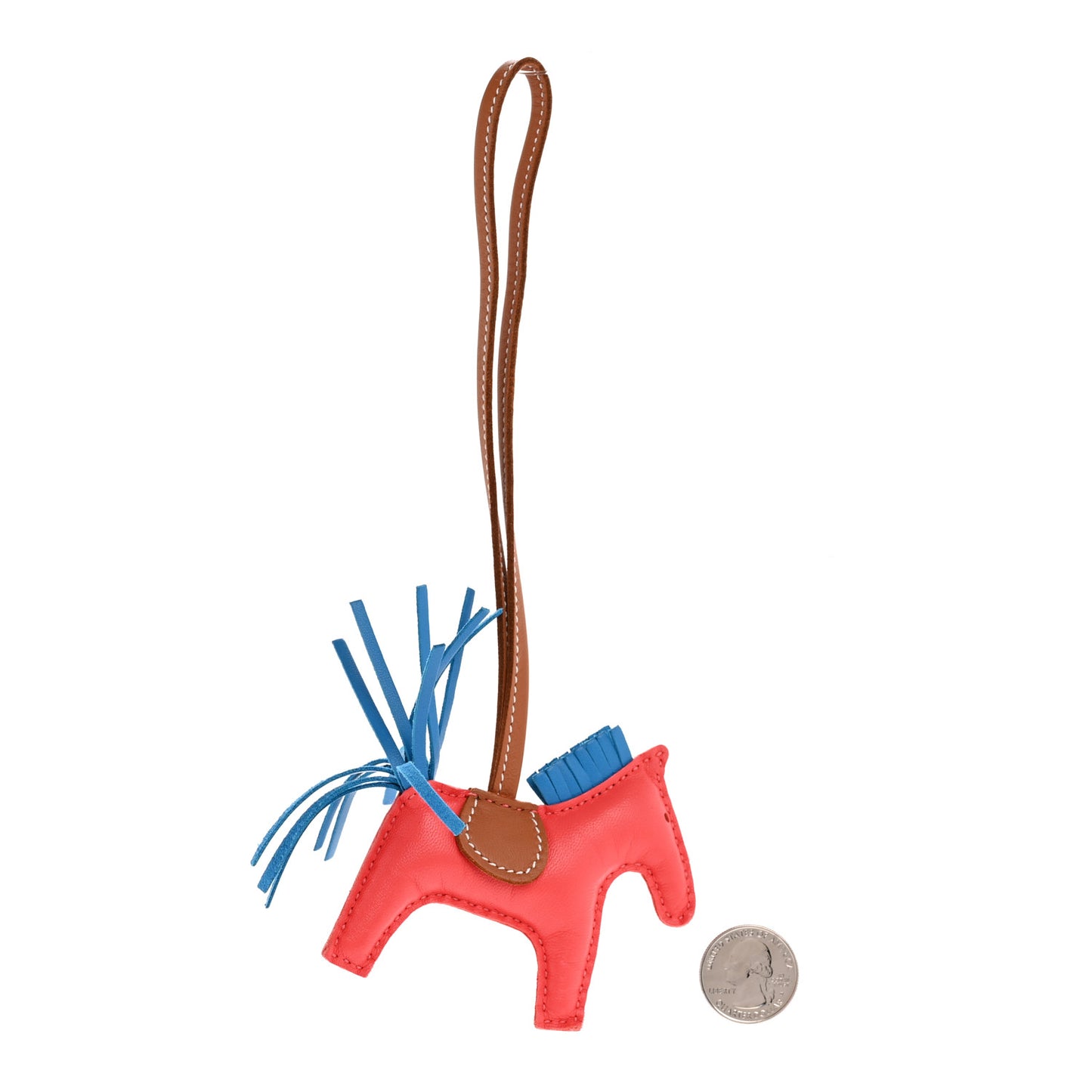 Milo Lambskin Grigri Rodeo Horse Bag Charm PM Rose Texas Bleu Zanzibar Gold
