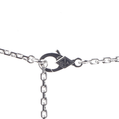 Van Cleef & Arpels 18K White Gold Mother of Pearl Magic Alhambra Pendant Necklace 6 of 7