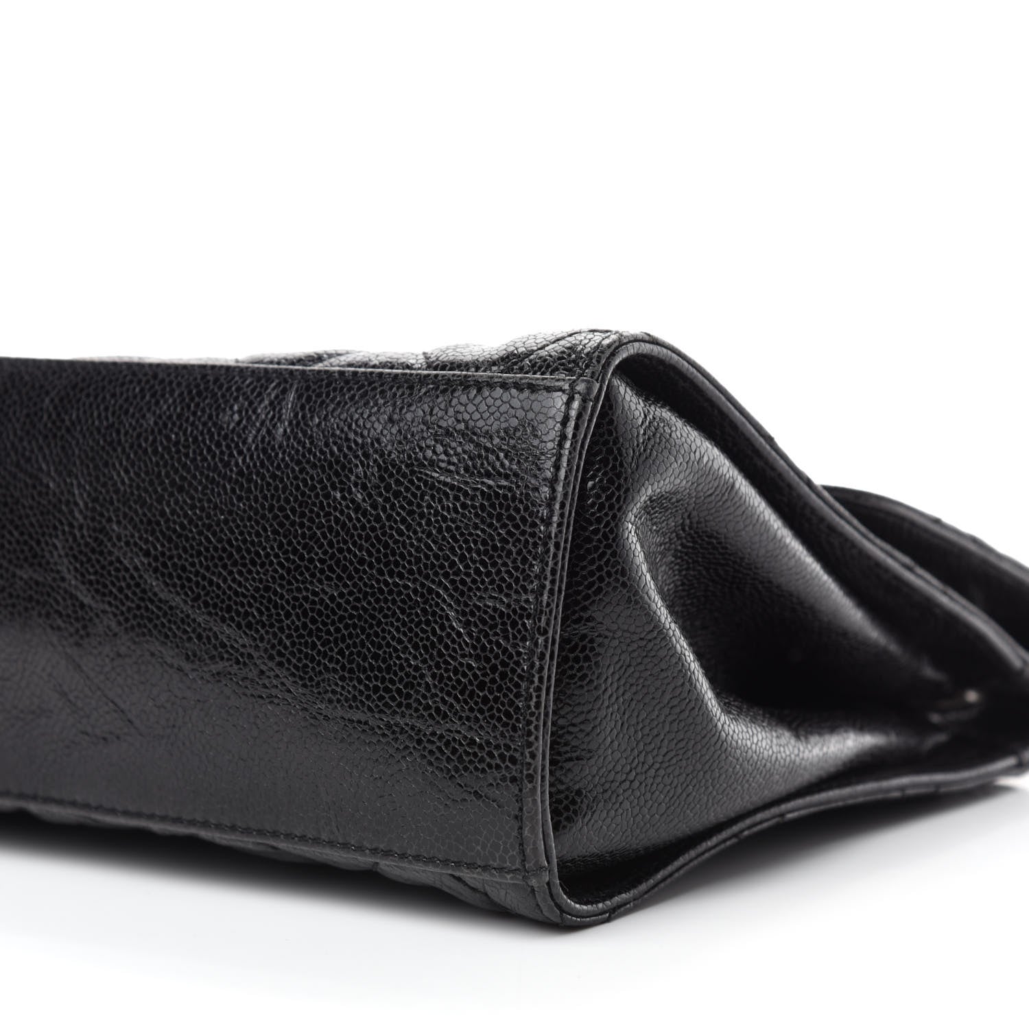 Chanel Crumpled Grained Calfskin Jumbo CC Crave Flap Black 7 of 14
