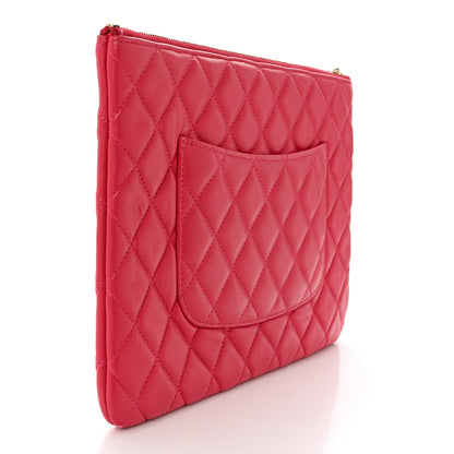 Chanel Lambskin Quilted Medium Cosmetic Case Pink 3 of 10